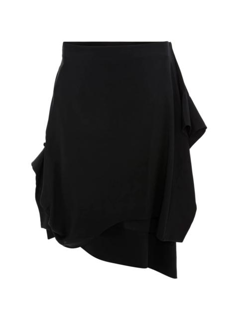gathered detail asymmetric skirt