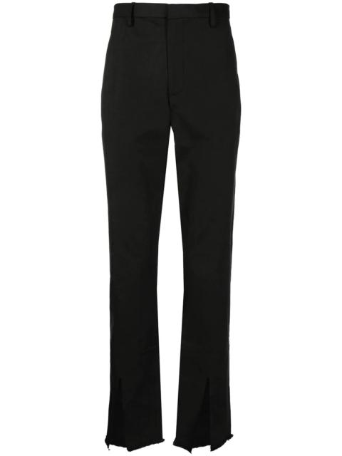 split fray-trim trousers