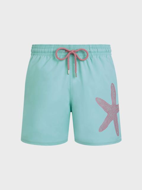 MEN STRETCH SHORT SWIM TRUNKS PLACED STARLETTE