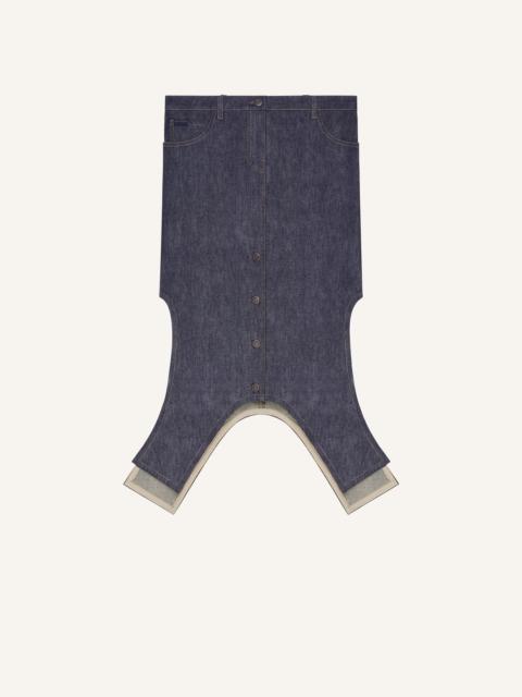 LONG REVERSED DENIM SKIRT