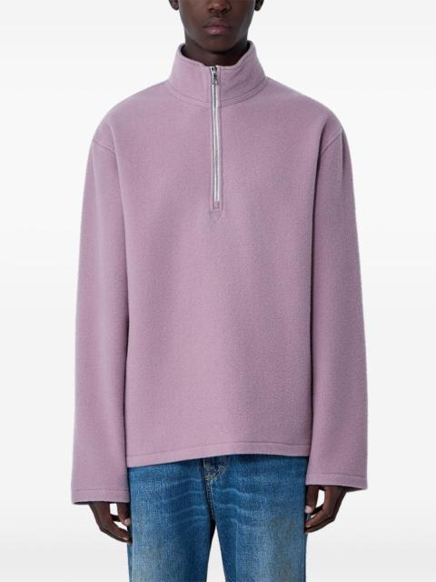 zip-collar sweatshirt