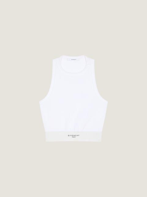 CROPPED TANK TOP IN COTTON WITH GIVENCHY BAND