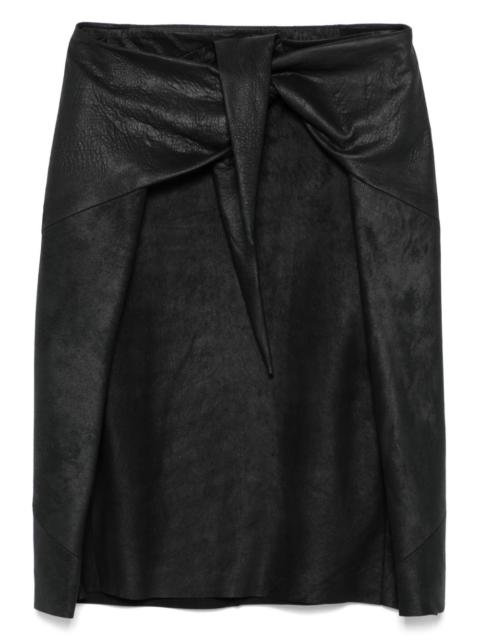leather midi skirt