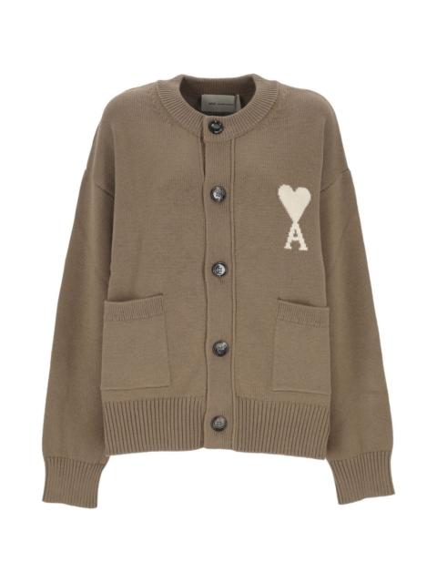 heart-motif pocket cardigan