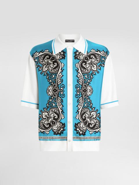 Silk and cotton shirt with bandanna print