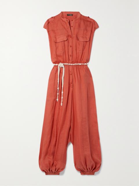 Belted Ramie Jumpsuit