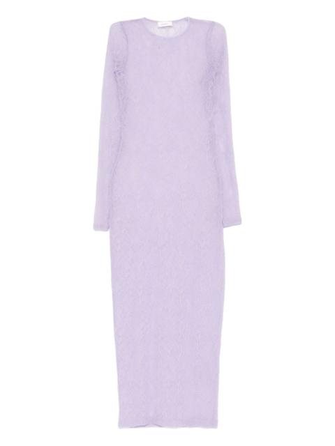 lace long-sleeve midi dress