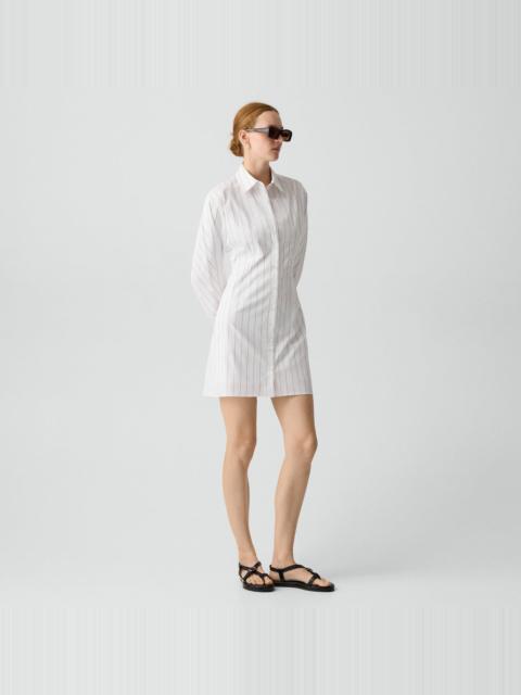 Shirt Dress in Striped Poplin