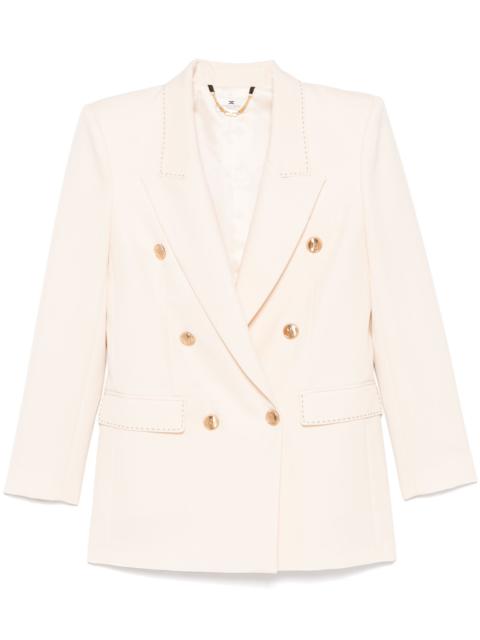 Elisabetta Franchi Contrasting-stitching Virgin-wool Blazer