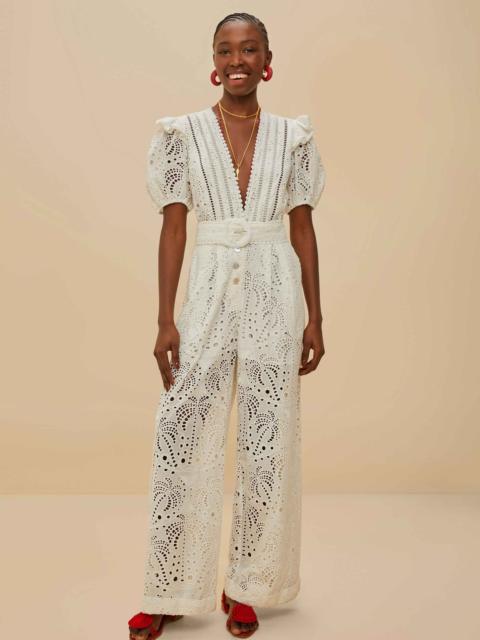 Off-White Palm Tree Eyelet Jumpsuit