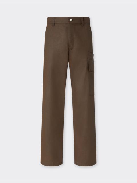 Cargo pants in vintage-effect technical gabardine