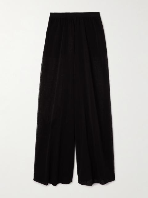 Linen And Silk-blend Wide-leg Pants