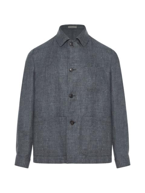 button pocket shirt jacket