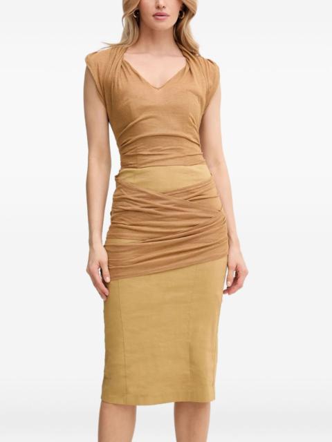draped midi dress