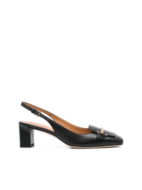 50mm leather slingback pumps