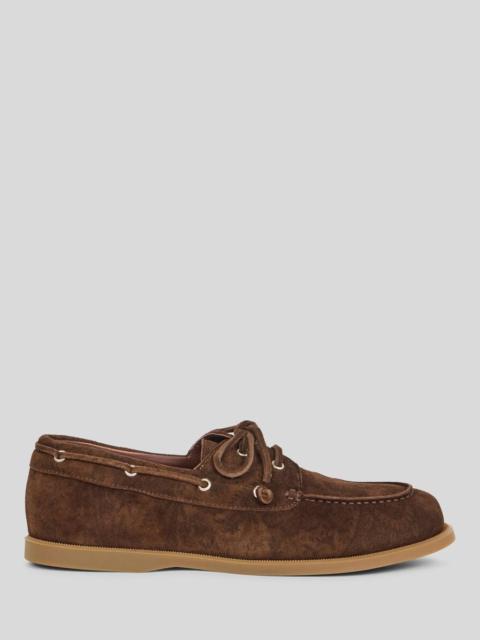 PRINTED SUEDE BOAT SHOES