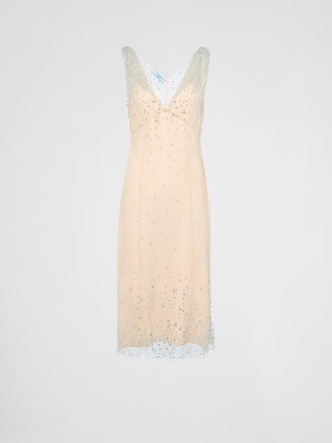 Embroidered tulle dress