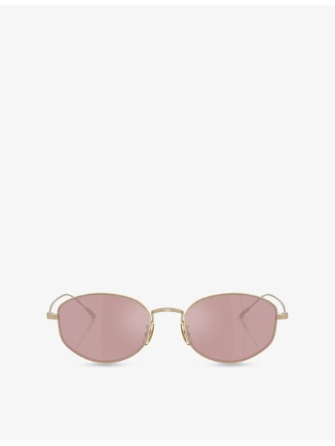 OV1347ST Sirry Oval-Frame Titanium Sunglasses