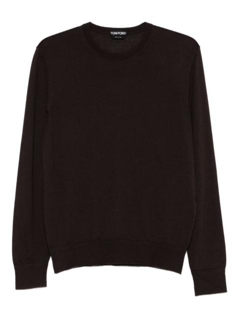 crew-neck cashmere-blend sweater