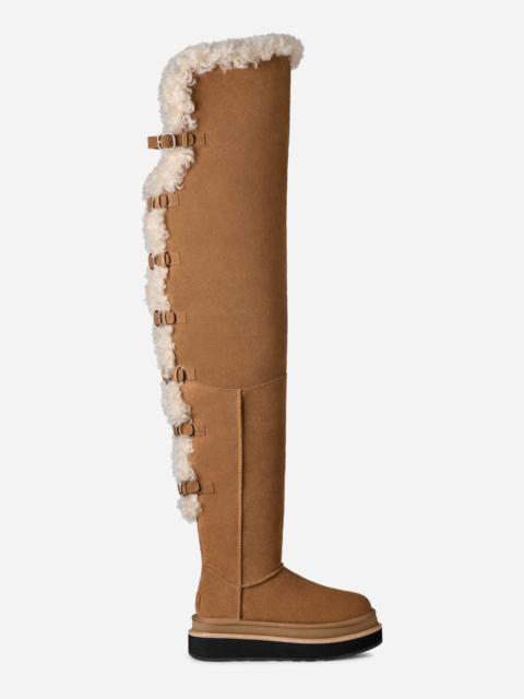 ® Women's ® sacai Thigh High Boot Suede Classic Boots in Chestnut