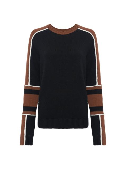 Finnian Knit Moto Sweater in Cognac & Black Cashmere