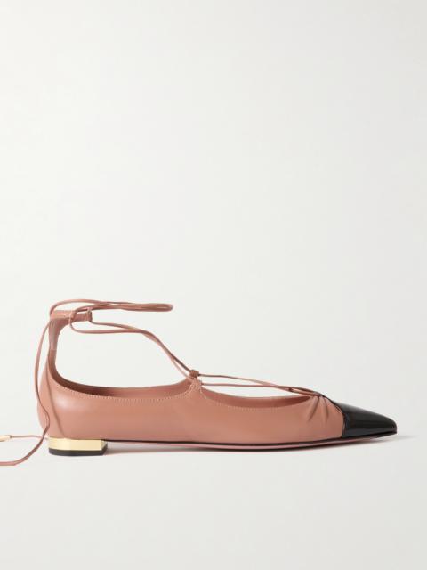 Gabi Lace-up Leather Point-toe Flats