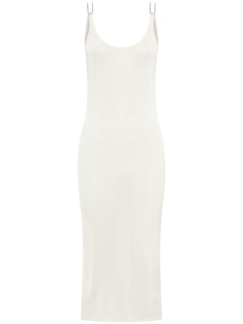 semi-sheer open-back midi dress