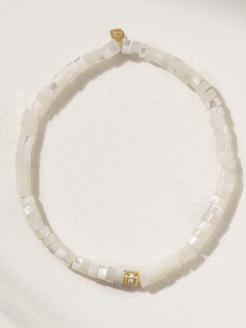 14-karat Gold, Mother-of-pearl And Diamond Bracelet