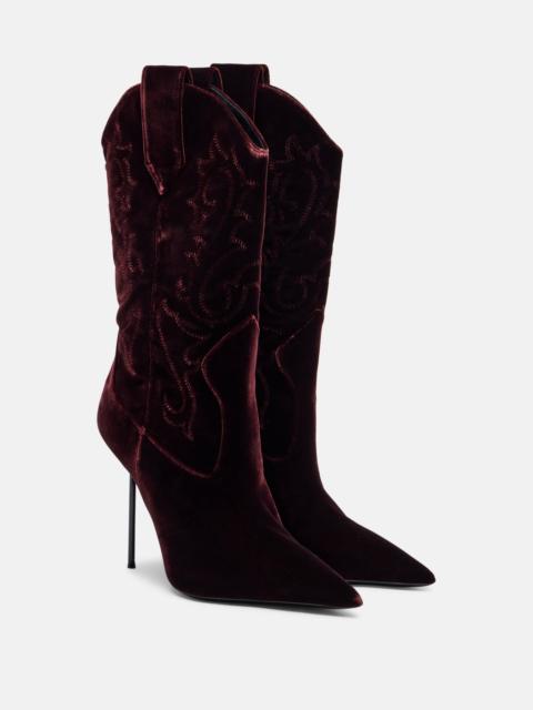 Lidia 105 velvet mid-calf boots