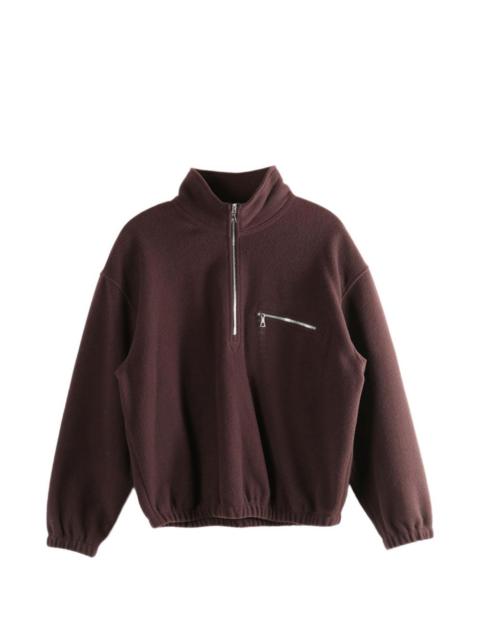 half-zip fleece sweatshirt