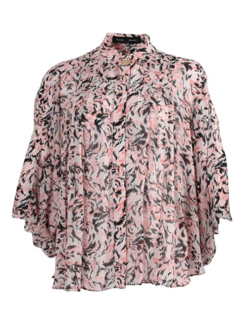 printed-pattern short-sleeve blouse