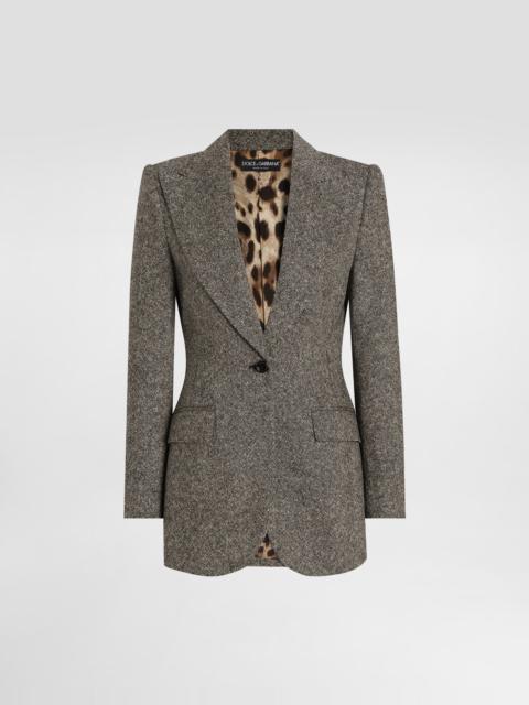 Single-breasted jacket in dotted wool