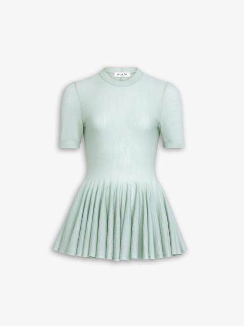 WOOL MERINO PEPLUM TOP