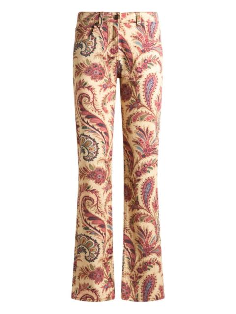 paisley-print straight-leg jeans