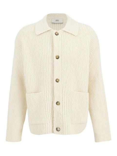 ribbed collar cardigan