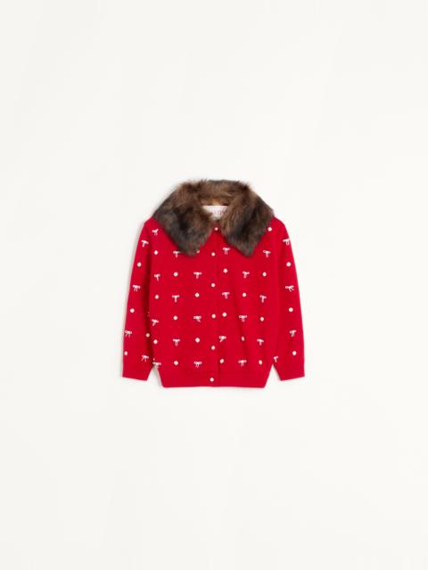 EMBROIDERED WOOL CARDIGAN