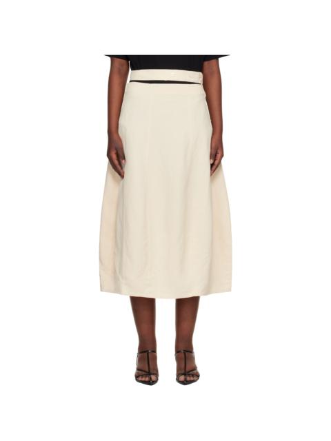 Beige Orcha Midi Skirt