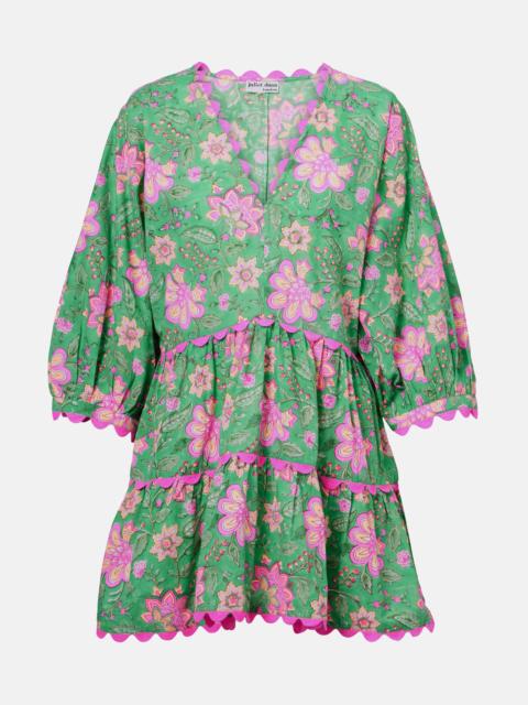 Floral printed cotton minidress