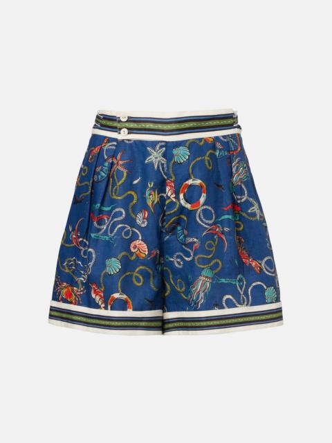 Cove printed linen shorts