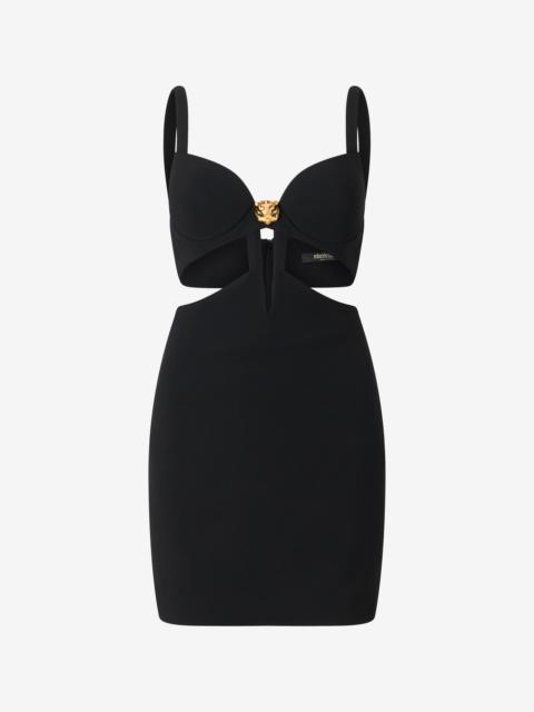 Mini Dress With Cutout And Tiger
