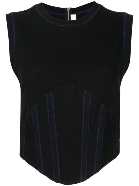 fine-ribbed corset tank top
