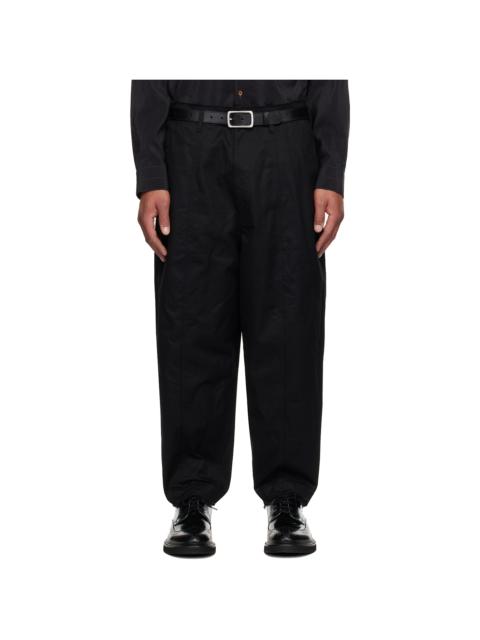 Black Cotton Twill Garment Treated Trousers