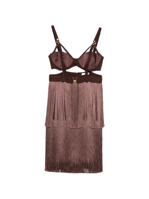Elisabetta Franchi Fringe Bra Dress