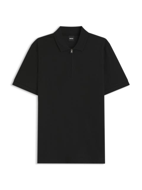 ZIP-PLACKET POLO SHIRT IN A COTTON BLEND