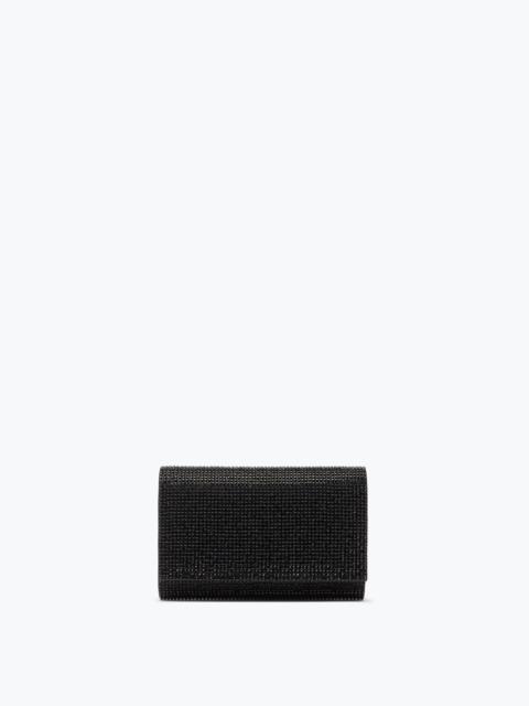 Aida Black Clutch With All-Over Crystals