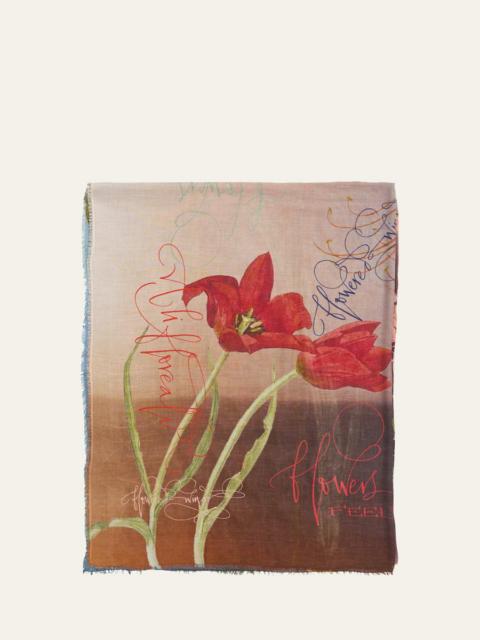 x Betty Soldi Studio Flowers Feel Stole