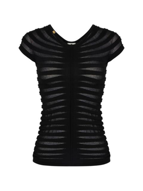 short-sleeve scoop-neck top