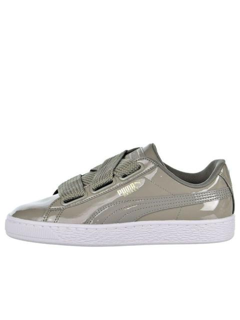(WMNS) PUMA Basket Heart Patent Silver/Grey 363073-12