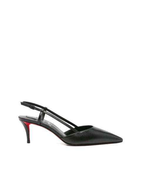 60mm leather heeled pumps