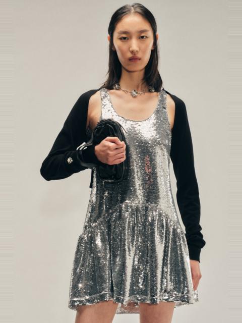 Tapered Back Peplum Mini Dress